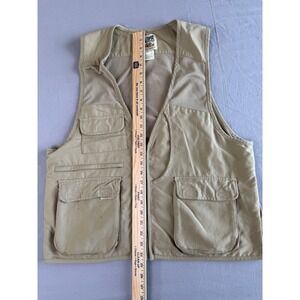 TravelSmith Fishing Vest Mens Large Khaki Utility Outdoor Cargo Pockets Outdoors